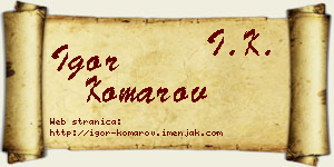 Igor Komarov vizit kartica